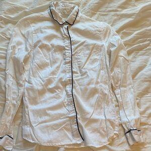 Old Navy White Shirt with Black Piping